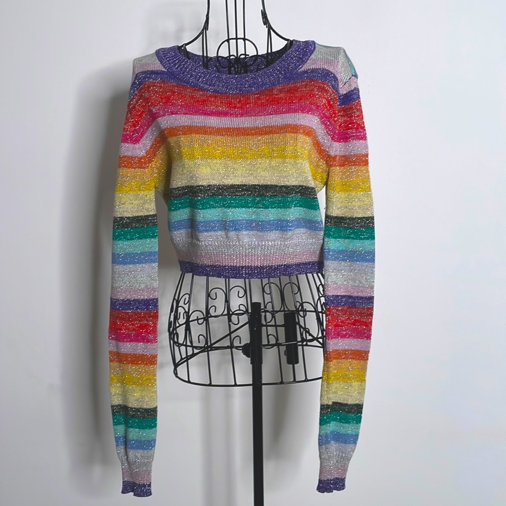 Multi colored crop sweater